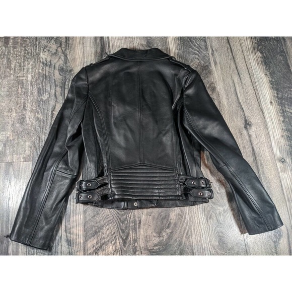 Bcbgeneration Black Leather Jacket 100% Authentic Leather Medium NWT MSRP $348 - Picture 4 of 12